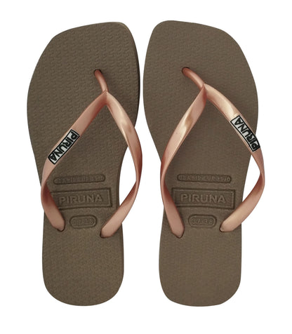 Female Flip Flop Sandal - Design: Square Toed-Name: Bronze
