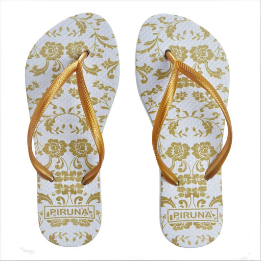 Piruna Flip Flops Gold Brazilian Style Sandals for Men and Women