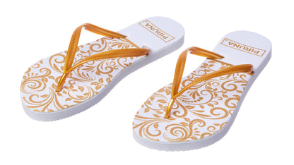 Brazilian Flip Flops - B0005-GOLD TREE LEAVES