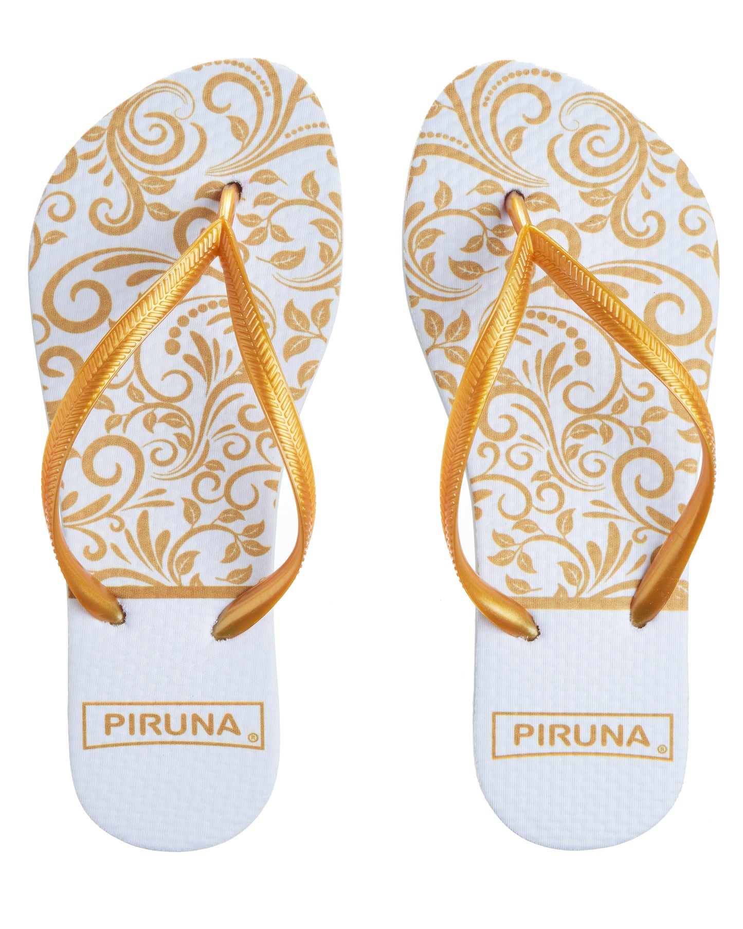 Brazilian Flip Flops - B0005-GOLD TREE LEAVES