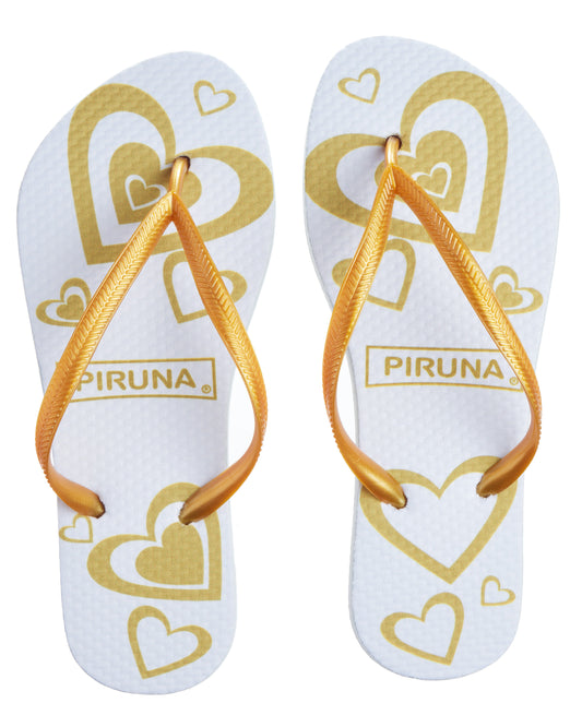 Brazilian Flip Flops - B0009-GOLD HEART