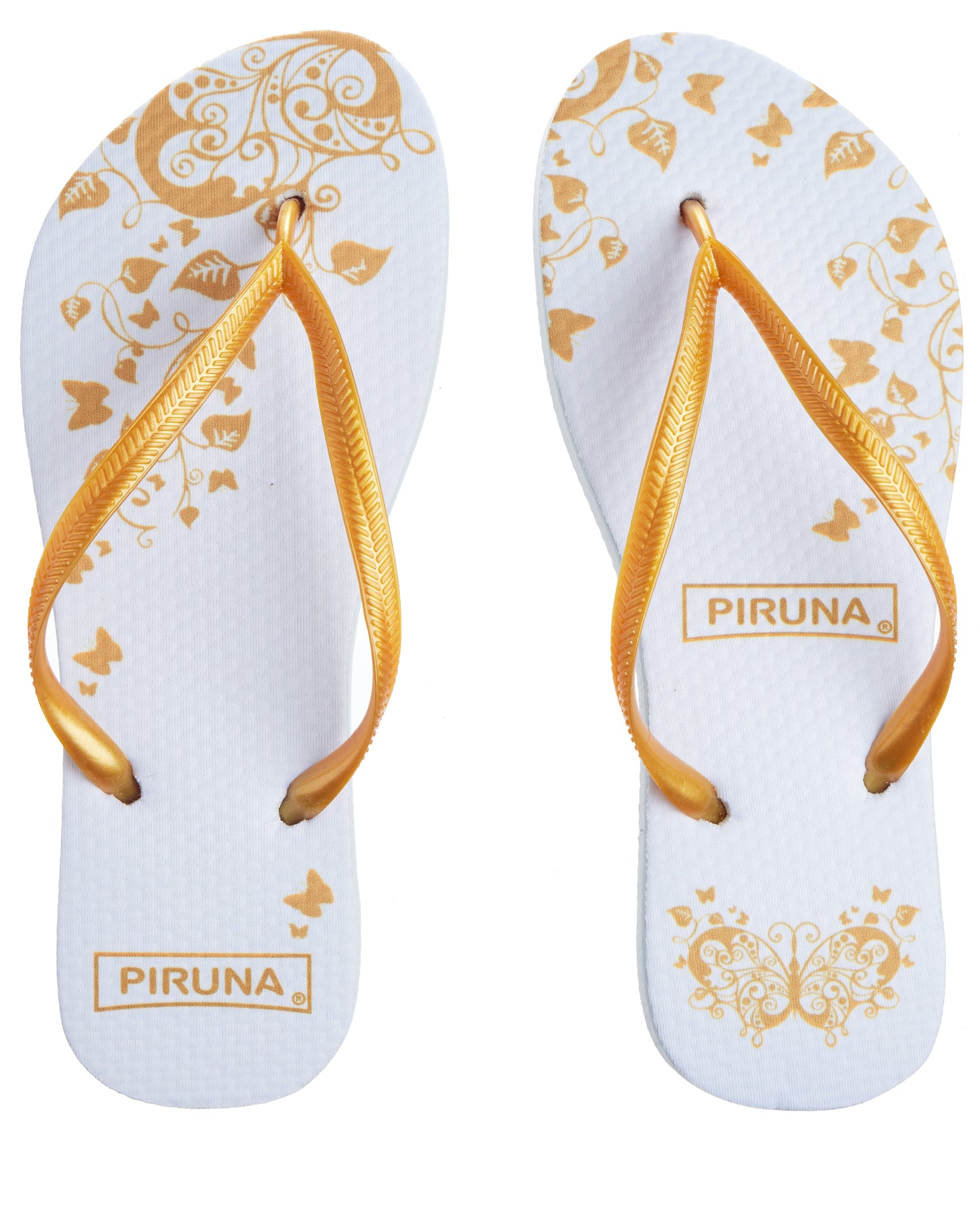 Brazilian Flip Flops - B0010-GOLD BUTTERFLY