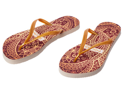 Brazilian Flip Flops - B0011 -GOLD MANDALA