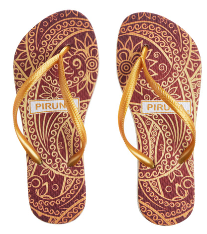 Brazilian Flip Flops - B0011 -GOLD MANDALA