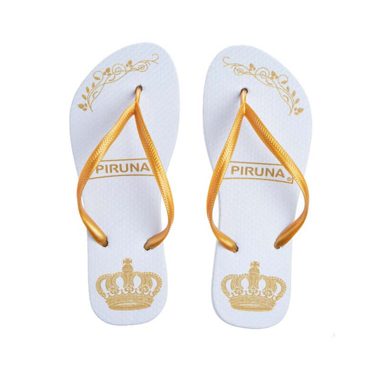 Piruna Flip Flops Gold Crown Brazilian Style Sandals for Men and Women