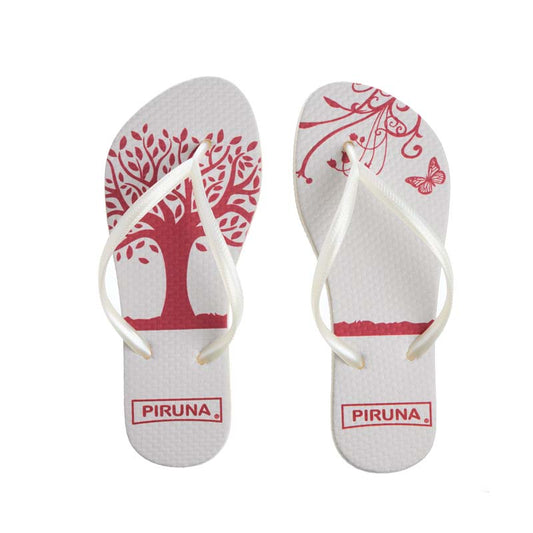Piruna Comfort Flip Flops Red Tree Sandals for Men and Women