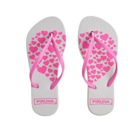 Piruna Flip Flops Pink Hearts Cute Comfortable Sandals for Men and Women