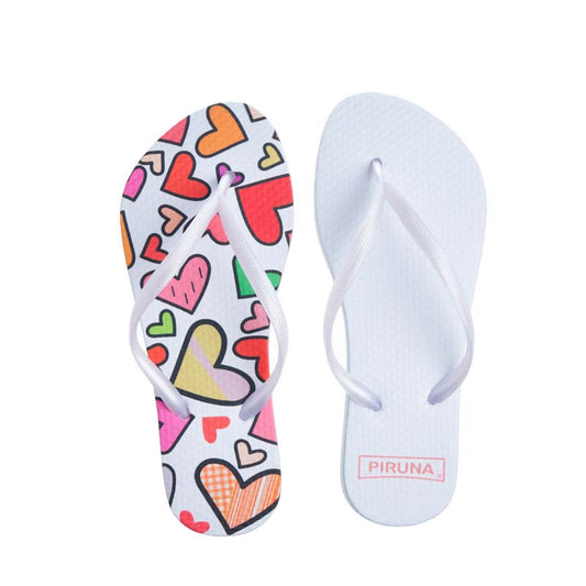 Piruna Flip Flops Heart Design Sandals for Men and Women