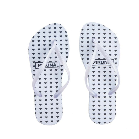 Piruna Flip Flops Black Hearts Romantic Casual Sandals for Men and Women