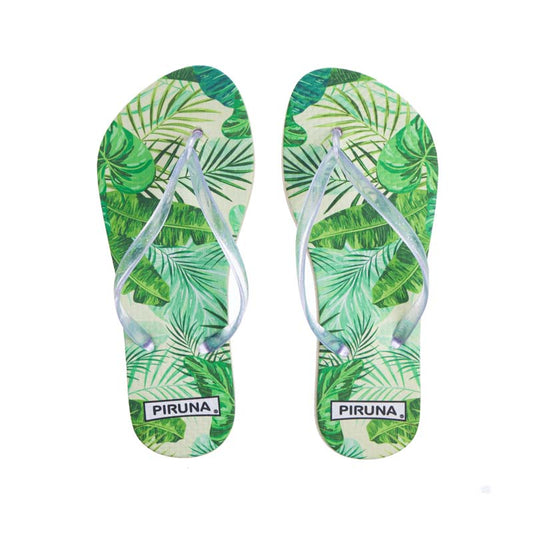 Piruna Flip Flops Green Plants Durable Flexible Sandals for Men and Women