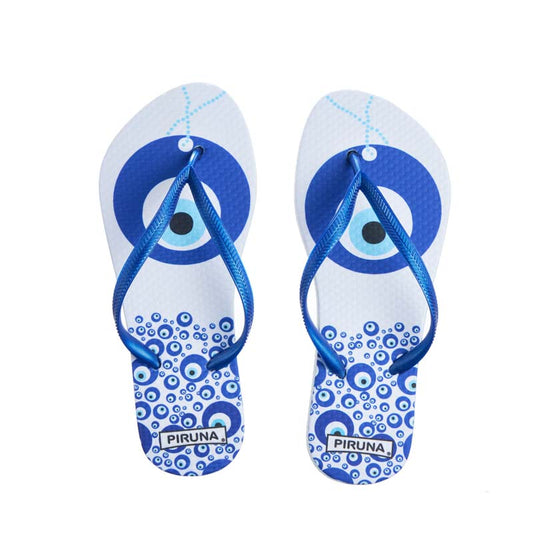 Piruna Flip Flops Blue Eye Amulet Sandals for Men and Women