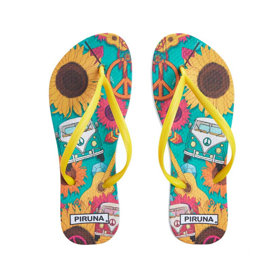 Piruna Flip Flops Sunflowers Bright and Cheerful Sandals for Men and Women