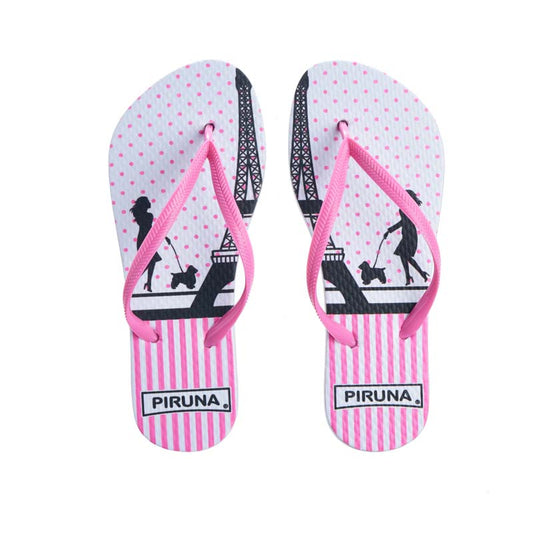Piruna Comfort Flip Flops Paris and Stripes Sandals for Men and Women