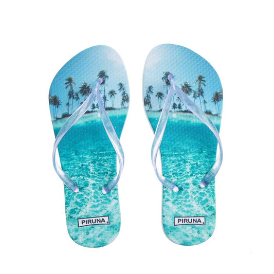 Piruna Comfort Flip Flops Blue Beach Sandals for Men and Women