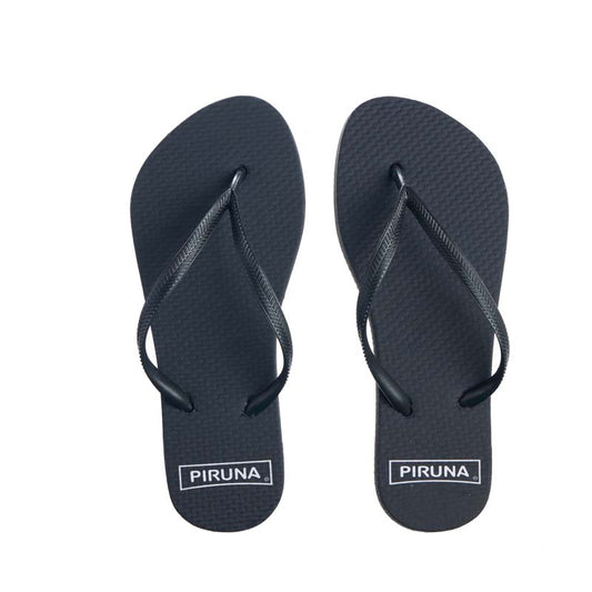 Piruna Comfort Flip Flops Deep Black Sandals for Men and Women