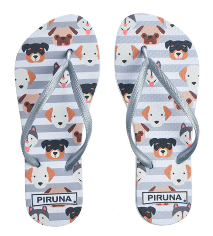 Brazilian Flip Flops - B0086-KIDS PUPPIES IN GREY