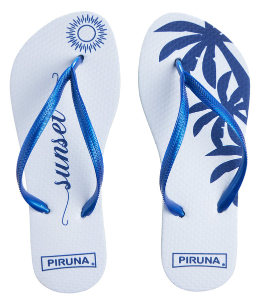 Brazilian Flip Flops - B0106 - BLUE PALM