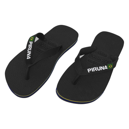Unisex Flip Flop Sandal - Design: Black - Name: Black with flag lines