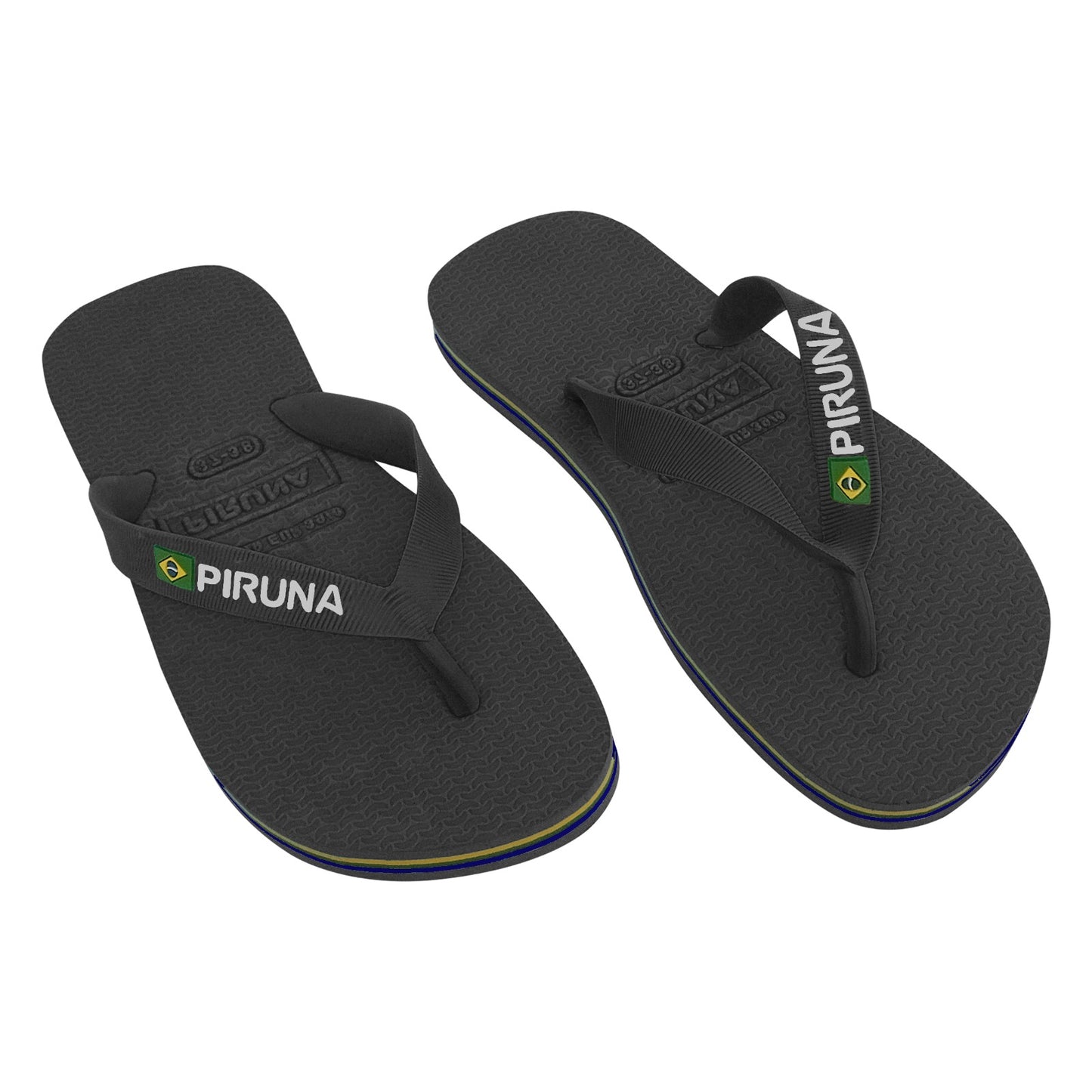 Unisex Flip Flop Sandal - Design: Black - Name: Black with flag lines