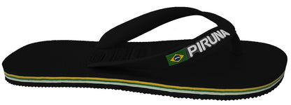 Unisex Flip Flop Sandal - Design: Black - Name: Black with flag lines