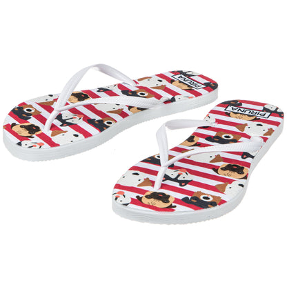 Brazilian Flip Flops - B0085-KIDS PUPPIES IN RED